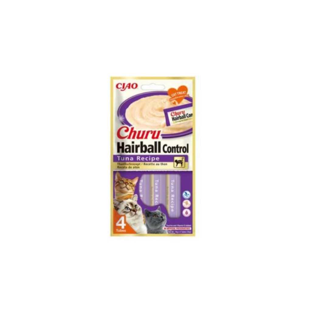 INABA FOODS Co., Ltd. Churu Cat Hairball Tuna Recipe 4x14g