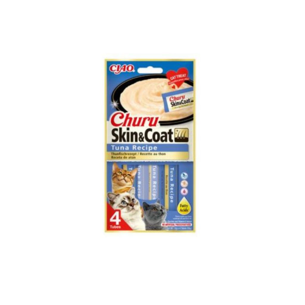 INABA FOODS Co., Ltd. Churu Cat Skin&Coat Tuna Recipe 4x14g