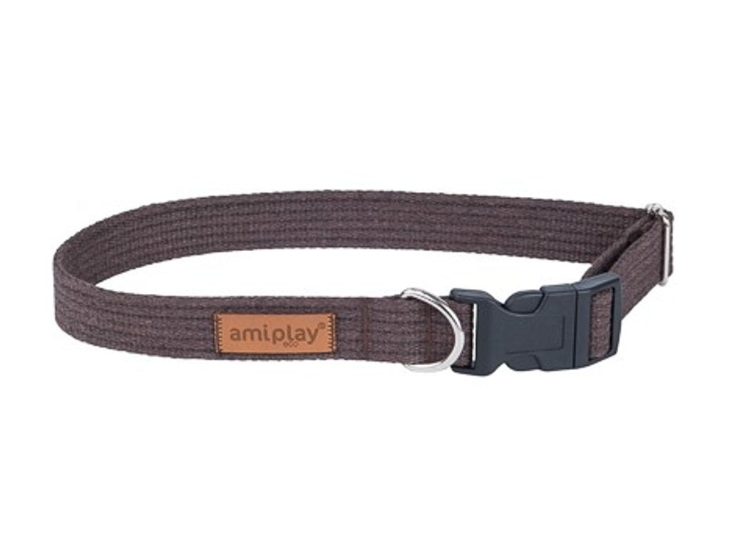 Amiplay Obojek nastavitelný Cotton hnědý - XL