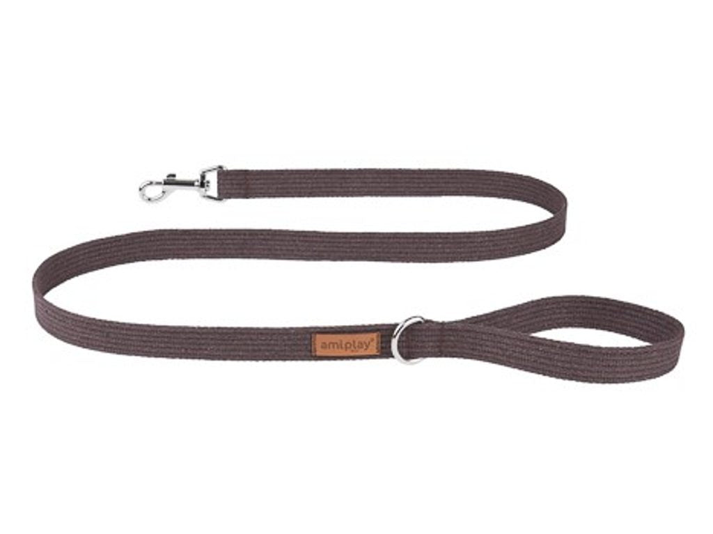Amiplay Vodítko Cotton Hnědé 140 cm - S