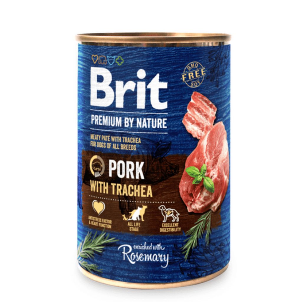Brit konzerva Premium by Nature Pork & Trachea 400 g