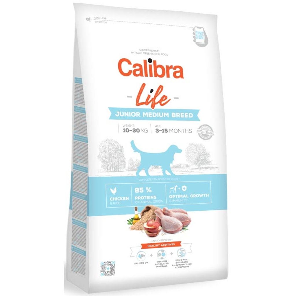 Expirace 20.1. 2026: Calibra Dog Life Junior Medium Breed Chicken 2,5 kg