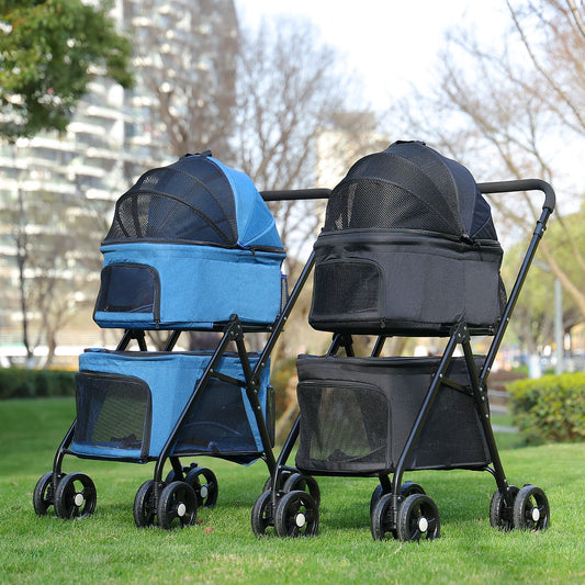 DuoPattes Tek – Poussette Double Confortable et Élégante pour Vos Compagnons !